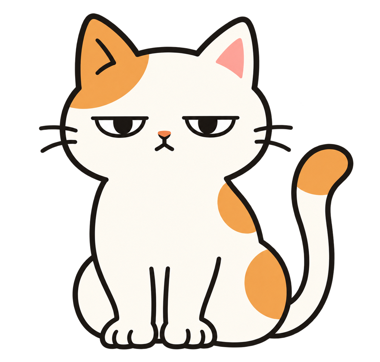 Mimo, the skeptical white and orange cat